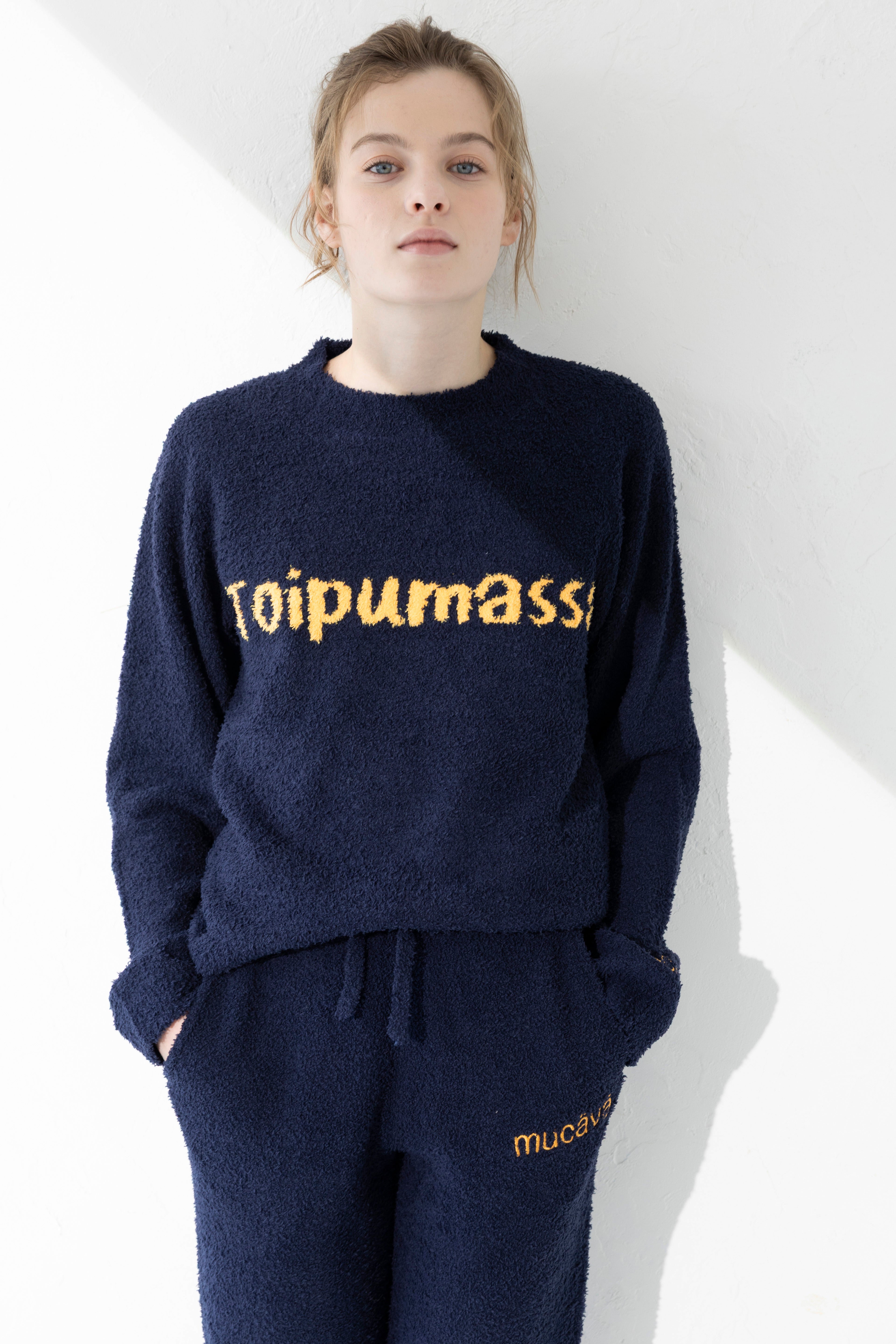 血行促進IFMC.モールニットクルーネックネイビー｜mucava（ムカバ）