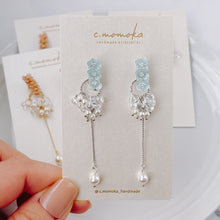 画像をギャラリービューアに読み込む, 三恋花（サンコイバナ）｜ピアス、イヤリング｜ピンク、ブルー｜2way｜c.momoka（シーモモカ）
