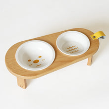 画像をギャラリービューアに読み込む, もぐもぐスタンド フードボウル 陶器 猫用 小型犬用 ご飯台 食事台｜TOSMU（トスム）
