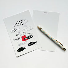 画像をギャラリービューアに読み込む, イラストポストカード　ミアとお魚たち｜Atelier Kie（アトリエキエ）
