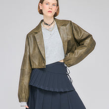 画像をギャラリービューアに読み込む, フェイクレザー テーラード コンビネーション ブルゾン｜Nora Lily elle（ノラリリーエル）

