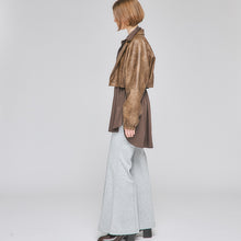 画像をギャラリービューアに読み込む, フェイクレザー テーラード コンビネーション ブルゾン｜Nora Lily elle（ノラリリーエル）
