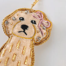 画像をギャラリービューアに読み込む, 幸せをよぶ　ザリ刺繡　バッグチャーム(犬シリーズ)｜猫とイチオクノホシ（ネコトイチオクノホシ）
