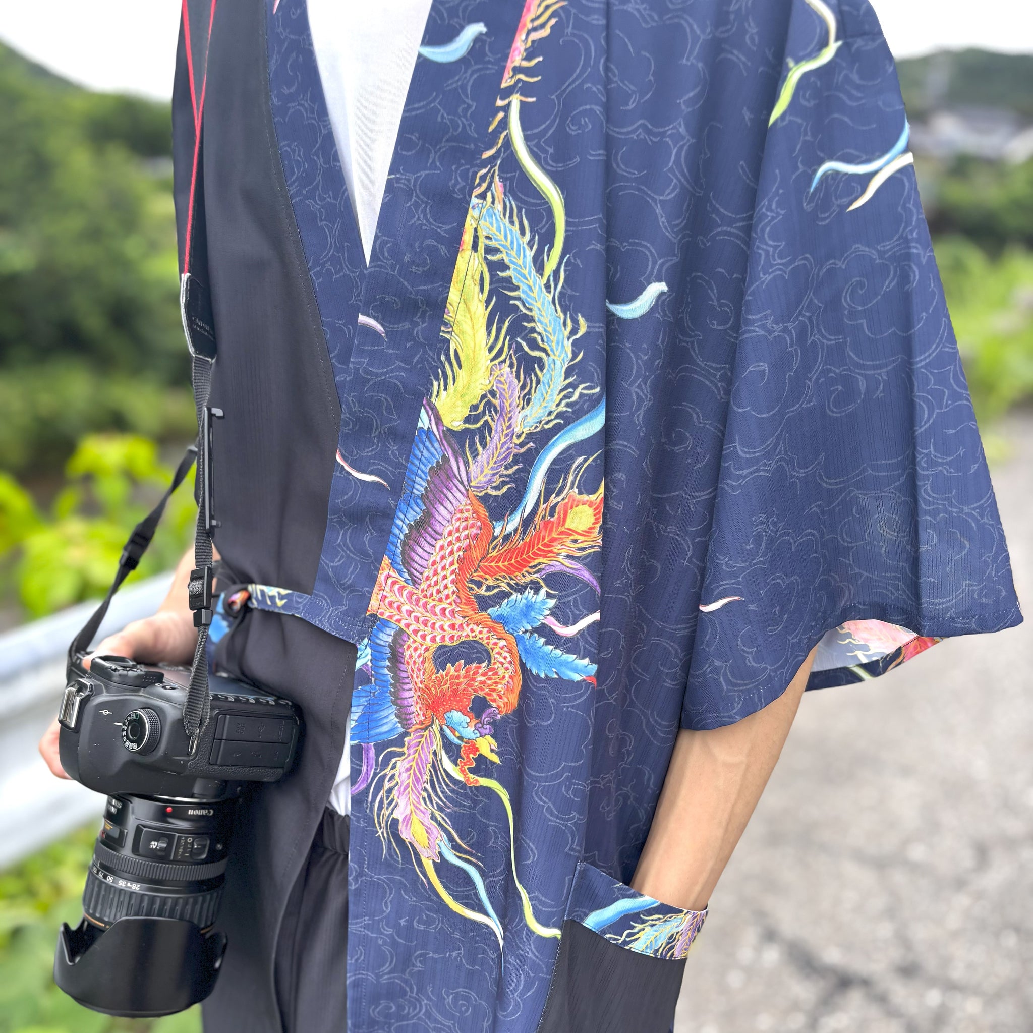 ユニセックス甚平 上下セット【鳳凰】山崎大輝デザイン｜KUTANI×KIMONO