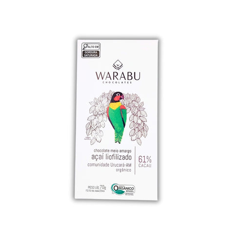 SAITO CACAO ビタースウィートチョコレートバー フリーズドライアサイー 61% | 70g｜WARABU CHOCOLATES（ワラブチョコレート）