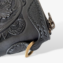 画像をギャラリービューアに読み込む, ラウンドファスナーミドルウォレット Type-3R 黒浸 / 三花バスケットウィーブ｜Samurai Craft（サムライクラフト）
