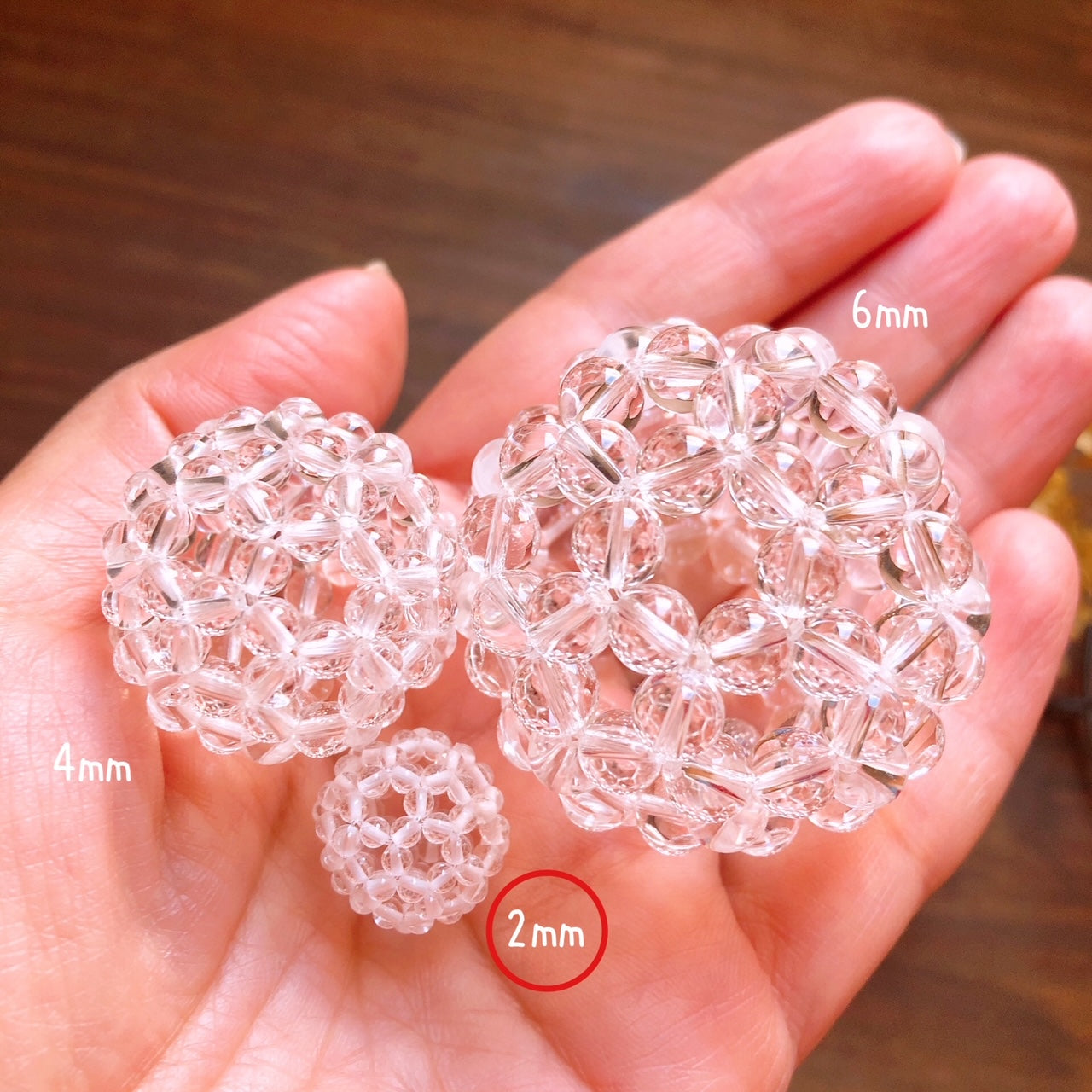 フラーレン ベリルミックス 2mm ブルーフラワー ピアス・イヤリング