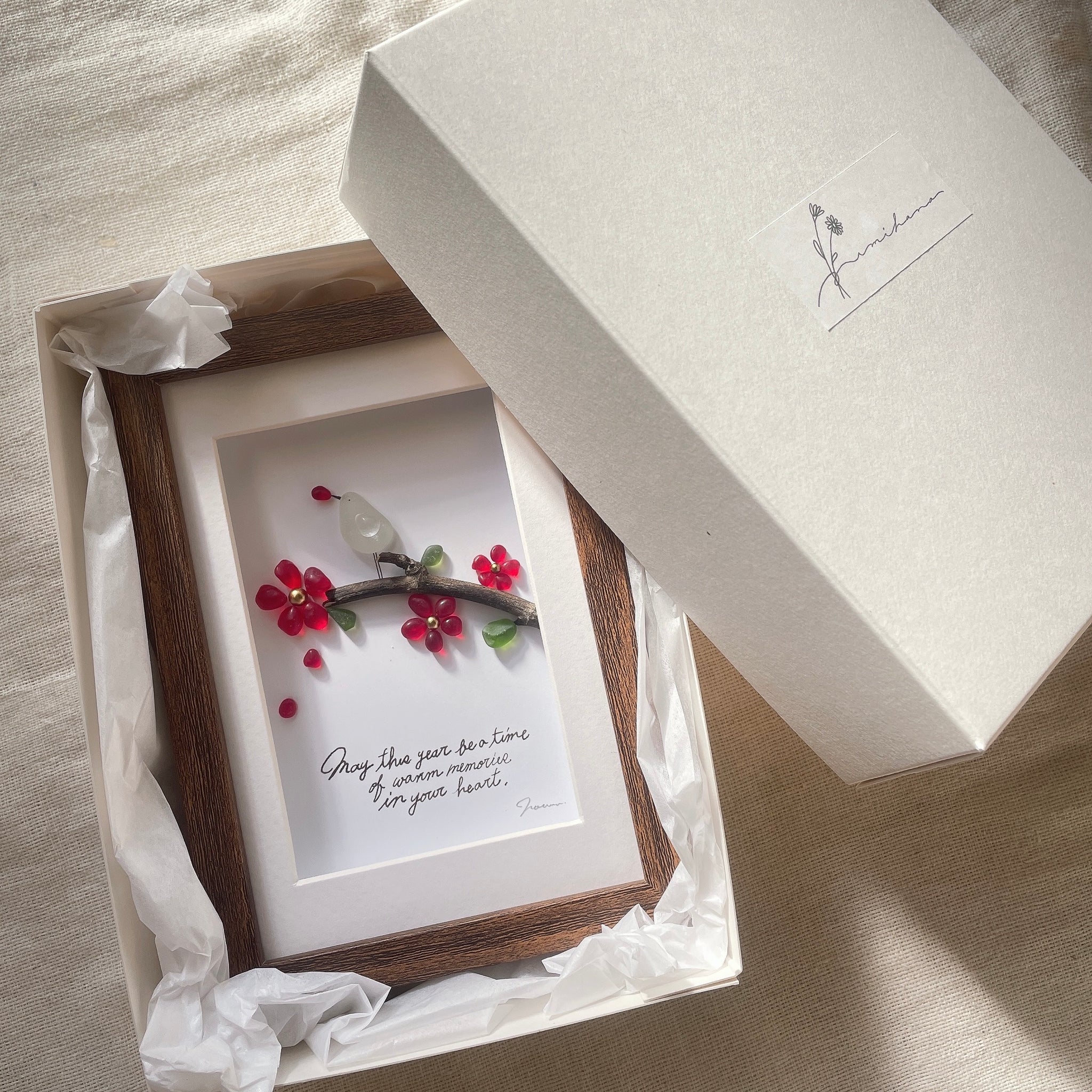 心暖かな一年になりますように【シーグラスお正月アート】｜umihana