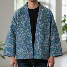 画像をギャラリービューアに読み込む, vintage kantha jacket "蒼の記憶" #5｜ananyaﾕｲｲﾂﾑﾆ（アナンヤユイイツムニ）
