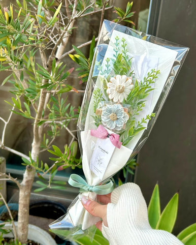 ハナサクキ 天然色素のフラワーアイシングクッキー❀クッキーブーケ(クッキーの花束)2本入り