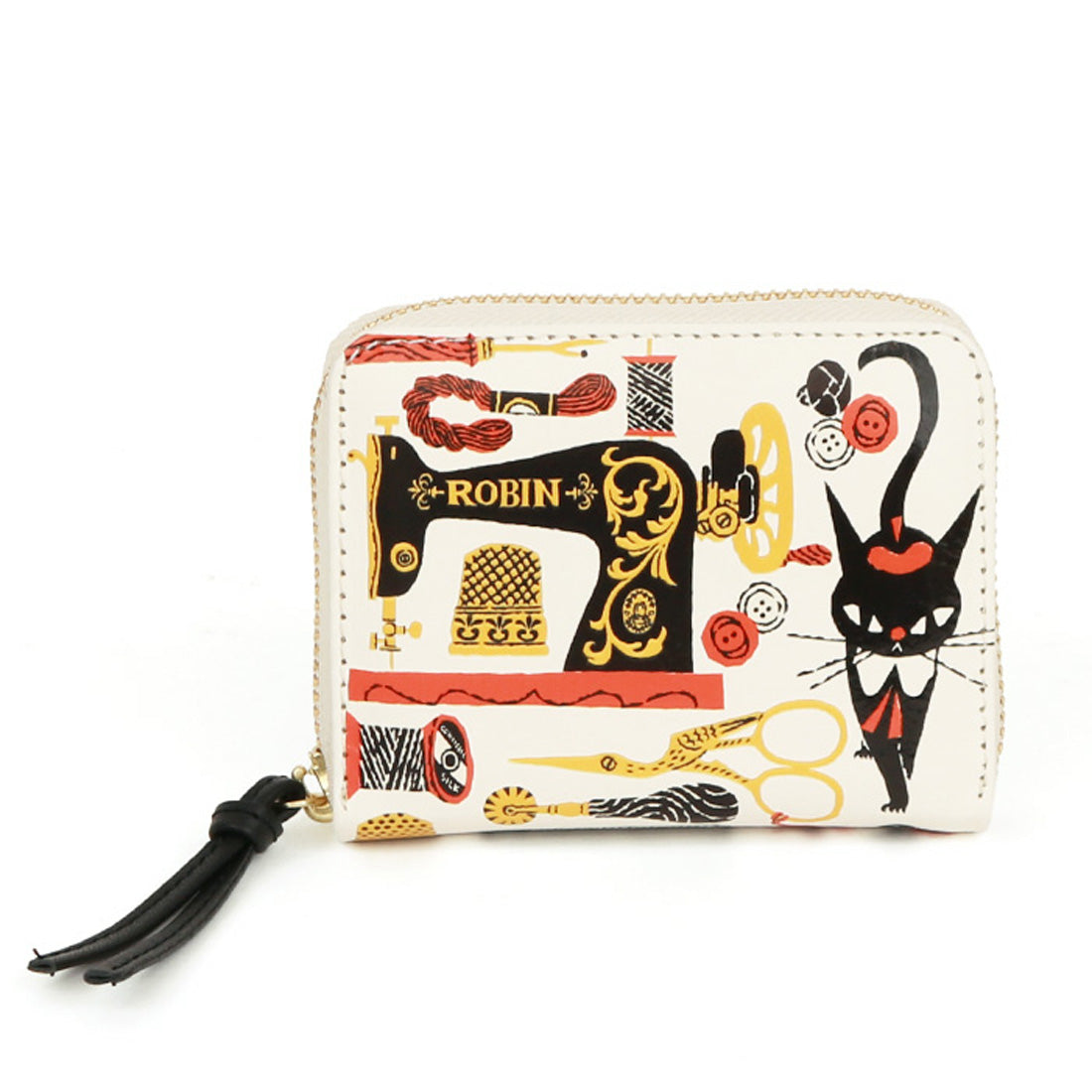 ペルケ perche×黒ねこ意匠 ROBIN / ジャバラカードウォレット｜perche