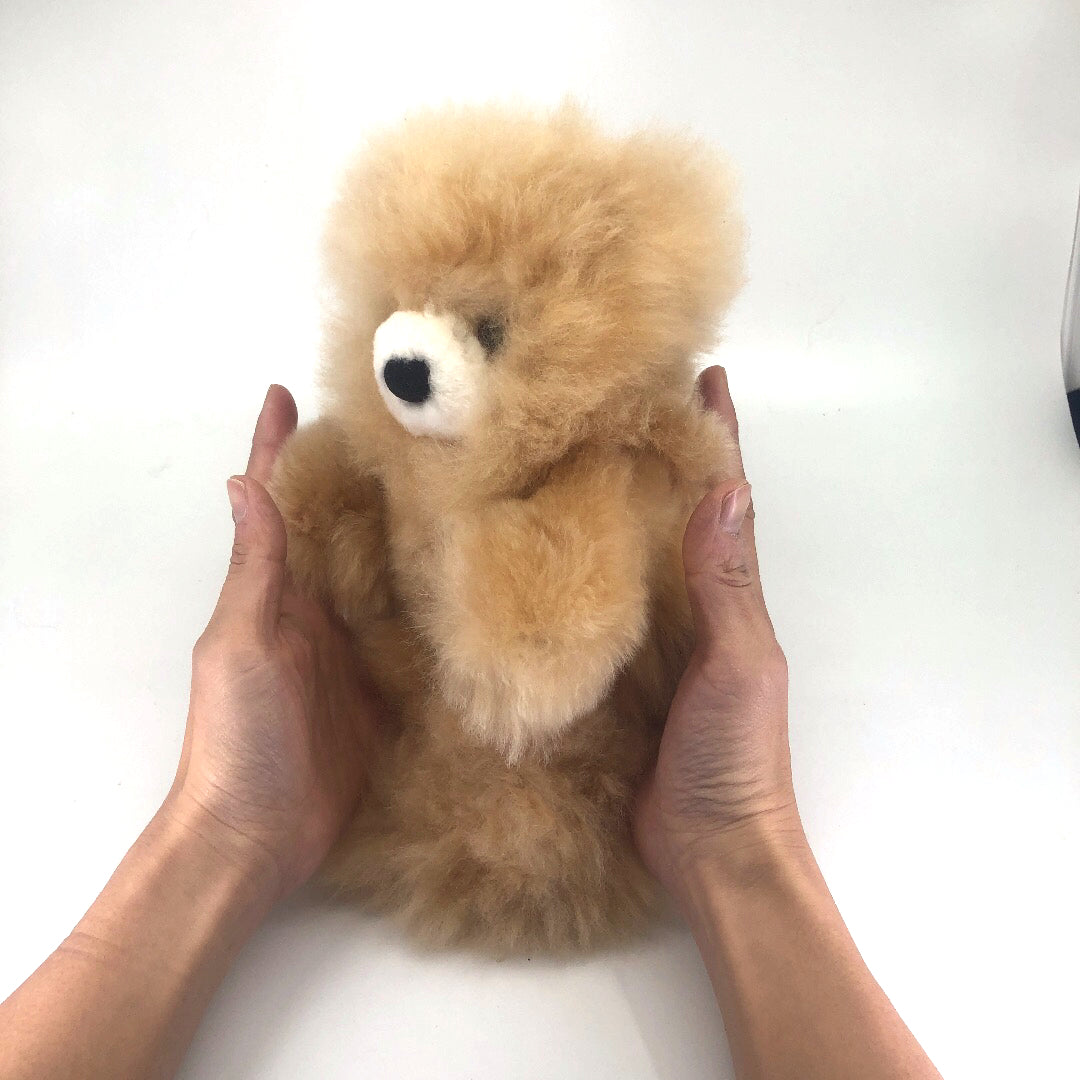 ぬいぐるみ テディベア ベビーアルパカ100％ ペルー職人手仕立て 一点