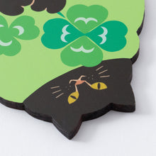 画像をギャラリービューアに読み込む, 猫雑貨・木製プレート＆コースター【ねこまみれ　推し色　緑】｜Ten＆O Art+Craft（テンアンドオー　アートクラフト）
