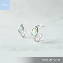 画像をギャラリービューアに読み込む, オパール フープ ピアス（シルバー925／ロジウムプレーティング）｜SMUK（スムーク）
