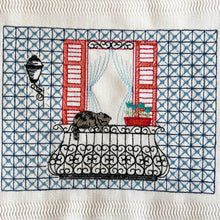 画像をギャラリービューアに読み込む, キッチンタオル_アズレージョの窓辺と猫｜ポルトッカ
