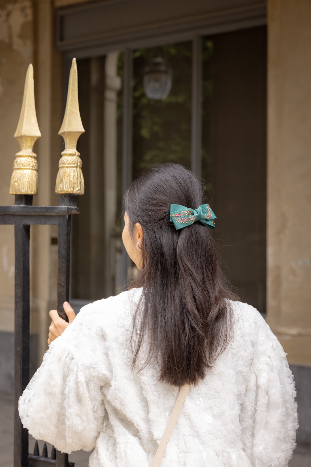 モネ[睡蓮(1905)] 印象派コレクション フランス刺繍 リボンバレッタ
