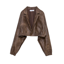 画像をギャラリービューアに読み込む, フェイクレザー テーラード コンビネーション ブルゾン｜Nora Lily elle（ノラリリーエル）
