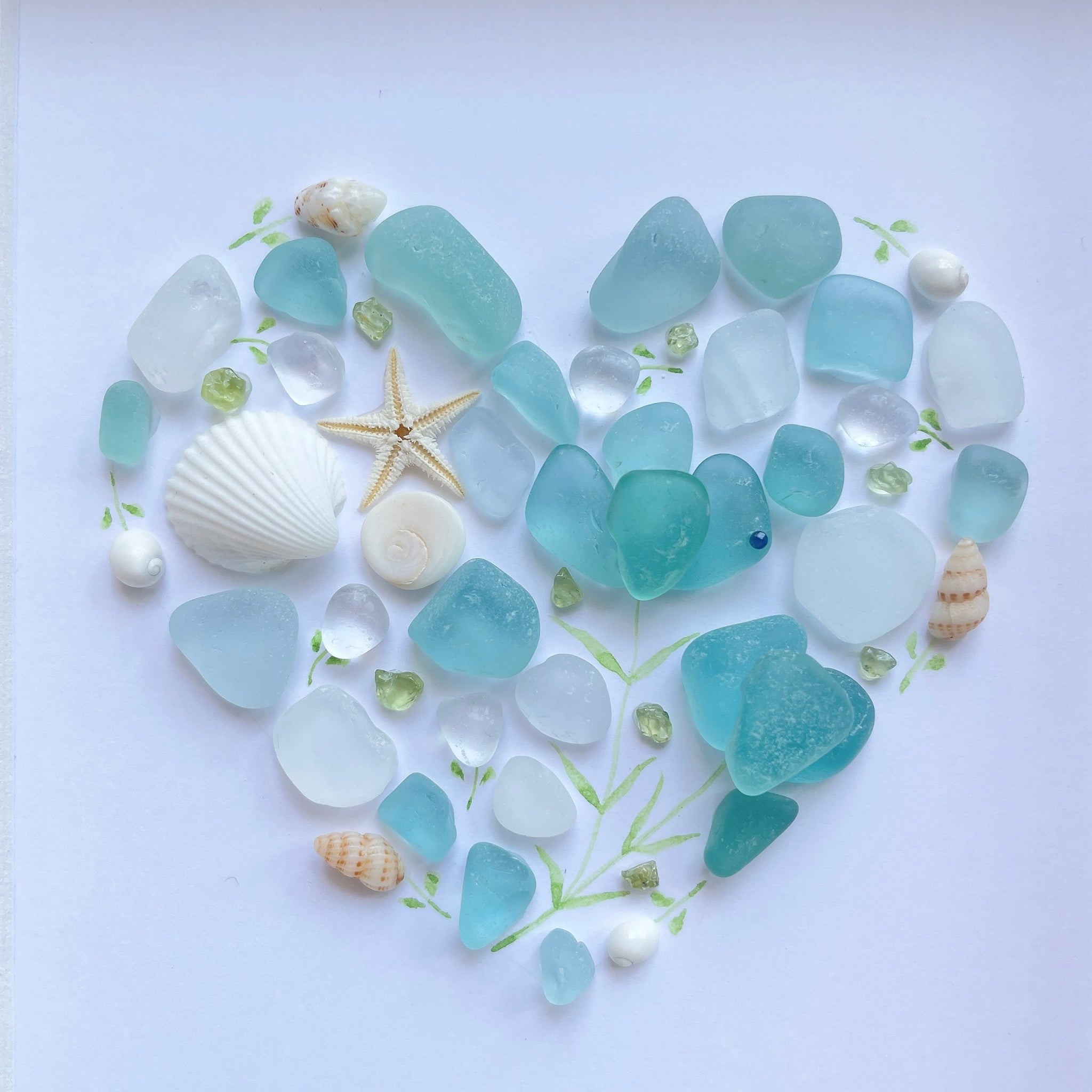 シーグラスアート　♡桜ハートの花かご姉妹♡　ちりめん細工 シーグラスアート ♡桜ハートの花かご姉妹♡ ちりめん細工