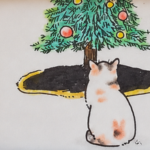 画像をギャラリービューアに読み込む, クリスマスツリー　三毛猫｜猪猫（イノネコ）
