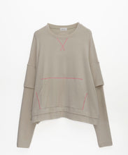 画像をギャラリービューアに読み込む, 【期間限定】カラーステッチ レイヤード ロングスリーブ Tシャツ｜Nora Lily（ノラリリー）
