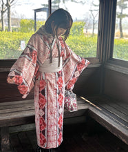 画像をギャラリービューアに読み込む, 洗える着物 帯 2点セット【遊泳花】中谷まこデザイン｜KUTANI×KIMONO（クタニキモノ）
