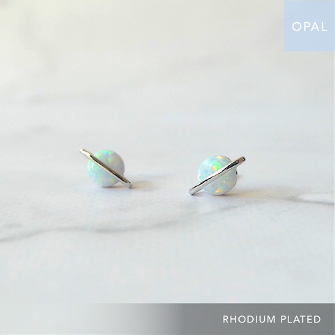 SMUK オパール・惑星 スタッド ピアス (シルバー925 / ロジウムメッキ)｜SMUK（スムーク）