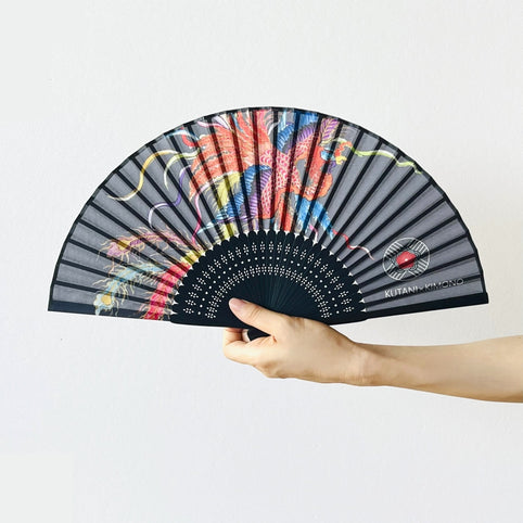 KUTANI×KIMONO 扇子【鳳凰】山崎大輝デザイン 同柄収納袋・化粧箱入｜KUTANI×KIMONO（クタニキモノ）