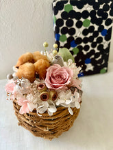 画像をギャラリービューアに読み込む, 茶色コットンとバラのプリザーブドフラワー｜ふぁん natural  florist（ファン　ナチュラル　フローリスト）
