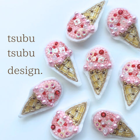 tsubutsubu design. ブローチ【ストロベリーピンク】｜tsubutsubu design.（ツブツブデザイン）