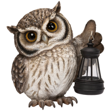 画像をギャラリービューアに読み込む, ソーラーランプを左手で持ち上げるフクロウ｜WooBia（ウービア）
