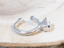 画像をギャラリービューアに読み込む, ミニねこ＆ブルーサファイア　ＳＩＬＶＥＲ　イヤーカフ｜Pulpo Jewelry（プルポジュエリー）
