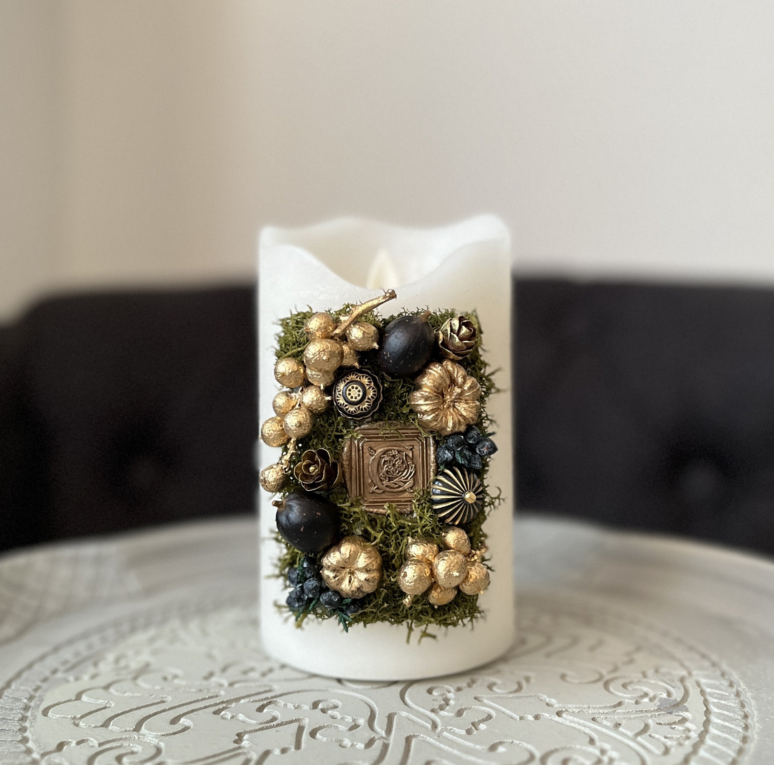 フラワーアートキャンドル スクエアエンブレムW｜ciel bleu（シエルブルー）