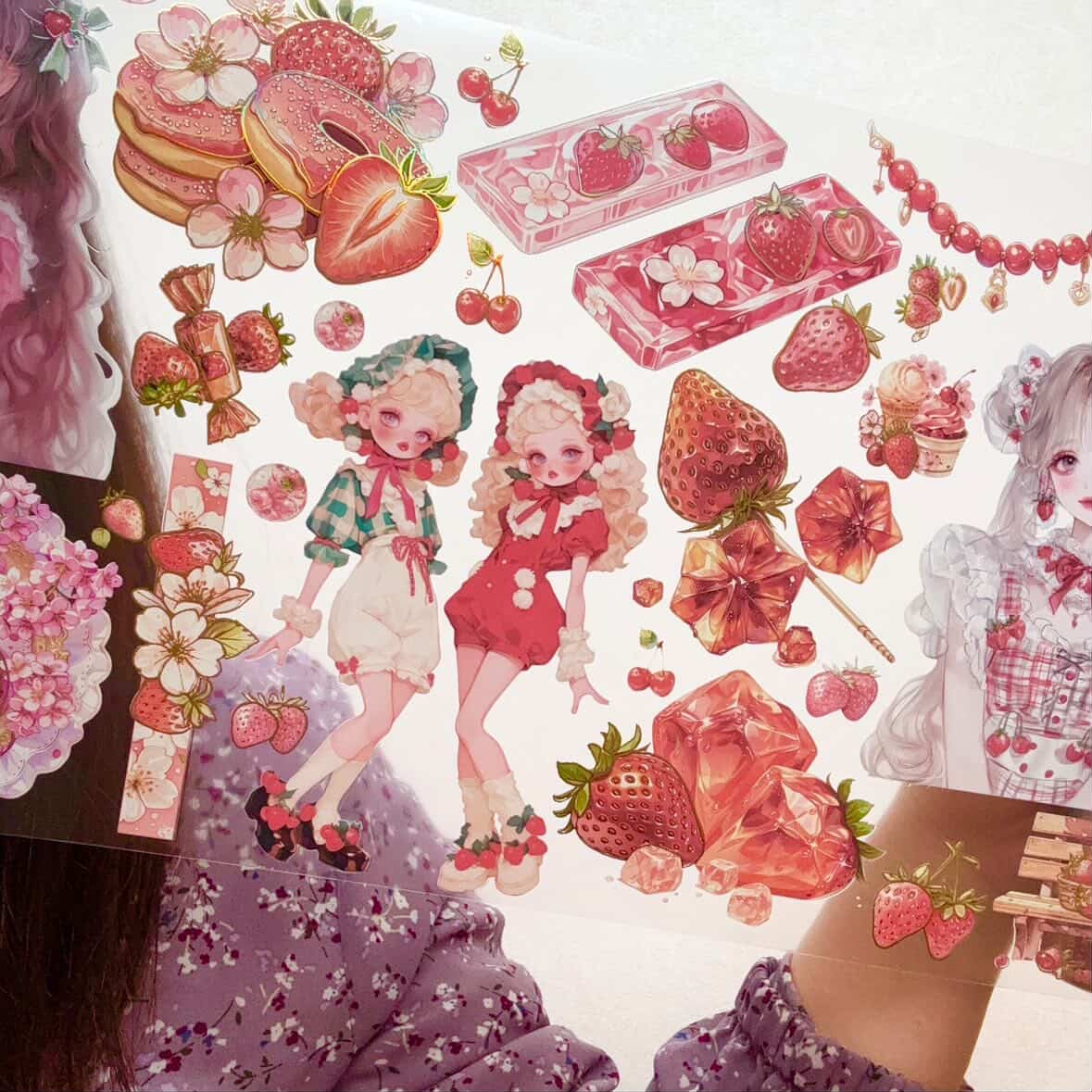 Strawberry Jewelクリスタルインク立体箔押しPETテープ20cm幅