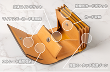 画像をギャラリービューアに読み込む, 小さいのに、ここまで入る。英国ブライドルレザーで仕立てた三つ折り財布 TRÉFLE（トレフル）｜NOIR GARCON（ノアールギャルソン）
