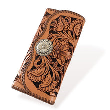 画像をギャラリービューアに読み込む, シェリダンスタイルカービング B-3 ロングウォレット センターコンチョ｜Samurai Craft（サムライクラフト）
