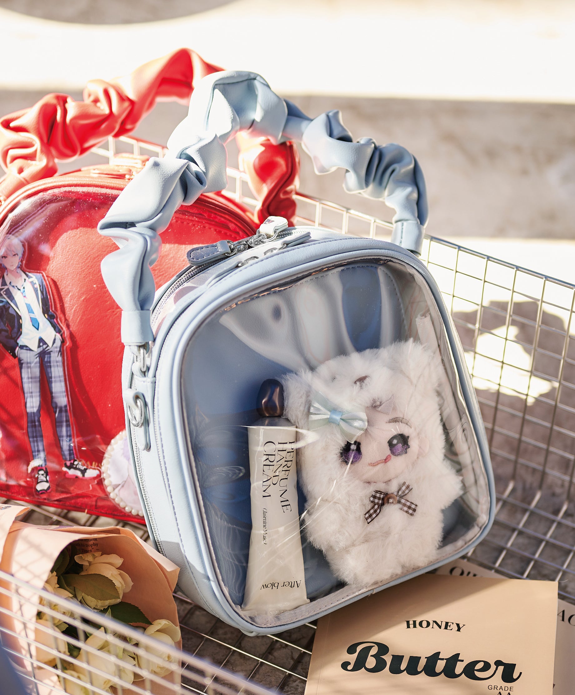 ギャザーハンドルバッグ（grayish blue）｜MARSLY（マーズリー）