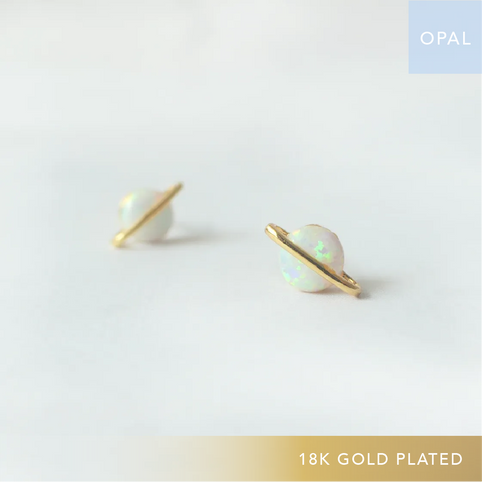 SMUK プラネットモチーフ オパール スタッドピアス（シルバー925／18Kゴールドプレーティング）｜SMUK（スムーク）