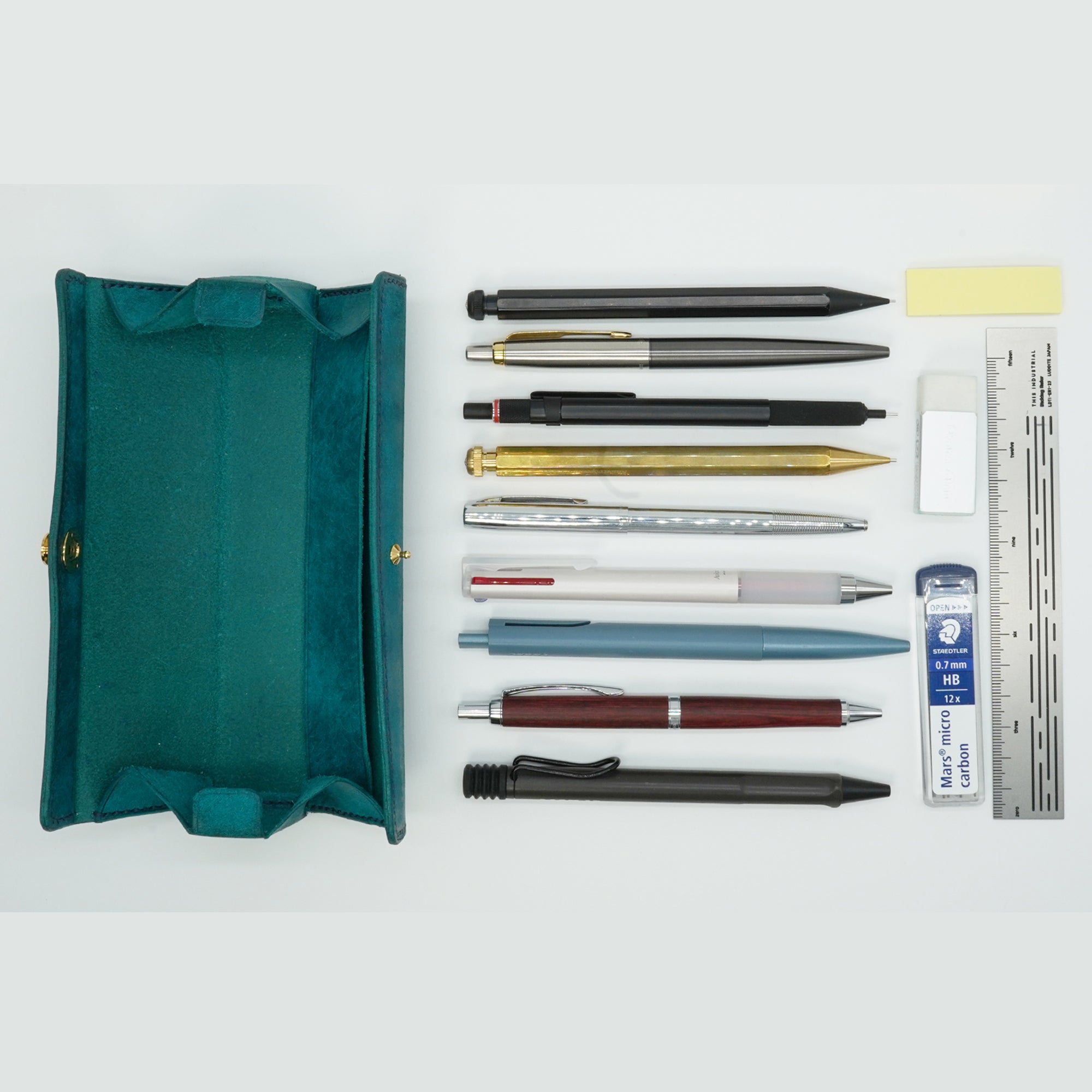 限定商品]スリムペンケースが、一瞬でペントレイに。置いたまま片手で
