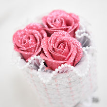 画像をギャラリービューアに読み込む, 尾州プティツイードブーケ 桃雫〈ピンクバラ3本〉｜日本製グリッターローズ｜IRiller（アイリエ）

