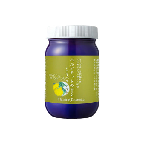 Healing Essence ベルガモットの香りアロマバスソルト【無添加 お肌にやさしい 天然成分】入浴剤 うるおい 温浴 420ｇ 計量スプーン付き｜Healing Essence（ヒーリングエッセンス）