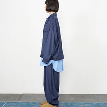 画像をギャラリービューアに読み込む, ピンストライプ デニムライク ダブルジャケット｜Nora Lily（ノラリリー）
