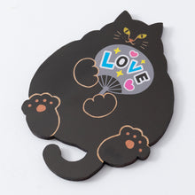 画像をギャラリービューアに読み込む, 猫雑貨・木製プレート＆コースター【ねこまみれ　推し色　黒】｜Ten＆O Art+Craft（テンアンドオー　アートクラフト）
