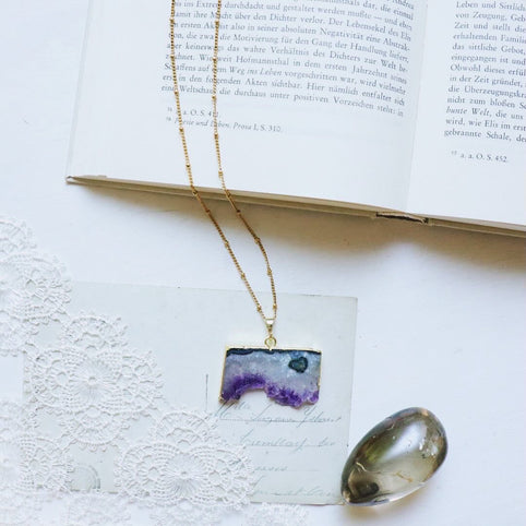 if(innocent freedom) Big slice amethyst necklace｜if(innocent freedom)（イフ　イノセントフリーダム）