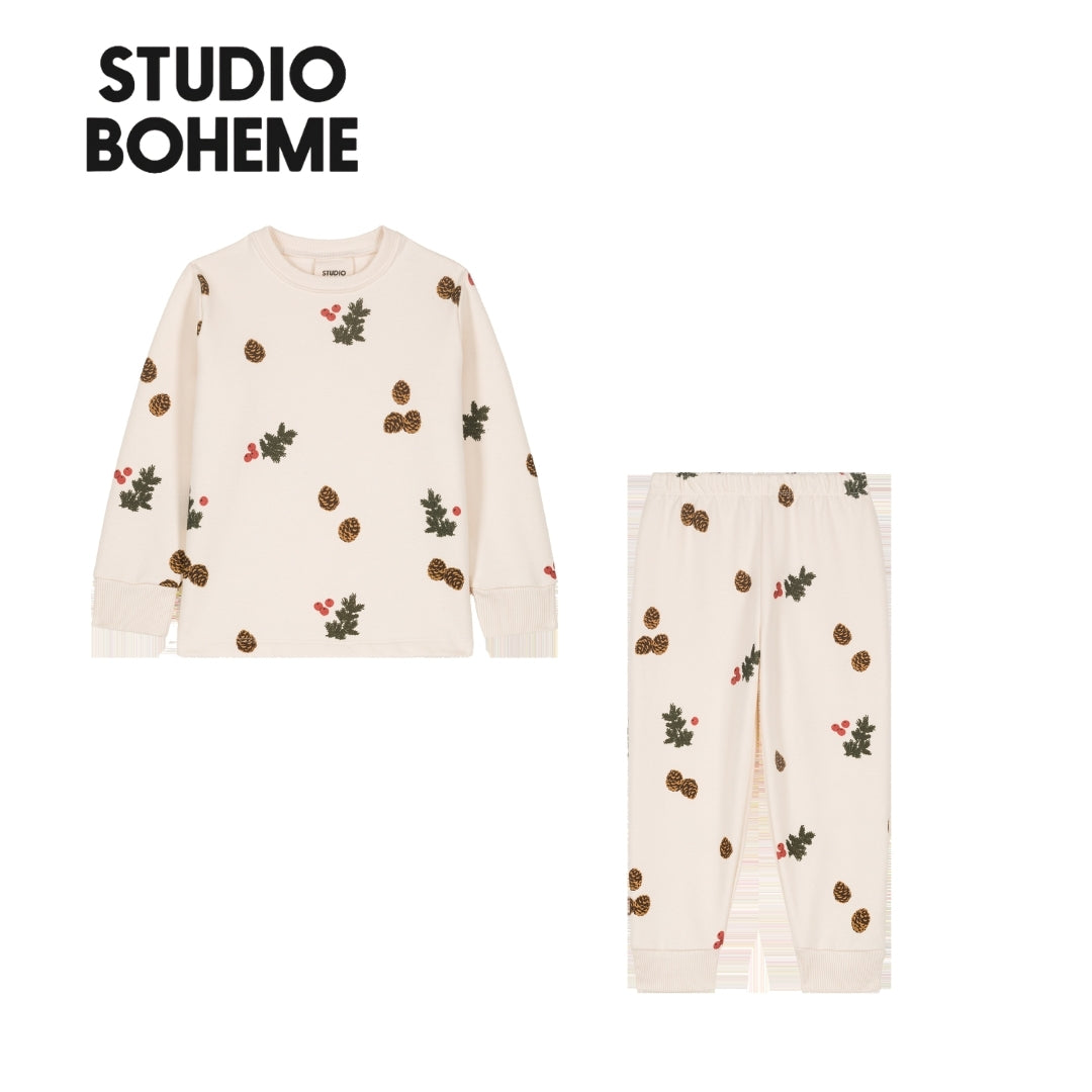 【STUDIO BOHEME】PYJAMA FLEECE 2 PIECES - PINE BRANCHES｜CHUPETERIA（チュペテリア）