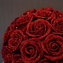 画像をギャラリービューアに読み込む, 尾州ツイードボウルブーケ 凛々響〈赤バラ50本〉｜日本製グリッターローズ｜IRiller（アイリエ）
