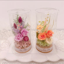 画像をギャラリービューアに読み込む, 【ボトルフラワー Ｌサイズ 】ピンク オレンジ パープル 上品な薔薇 母の日ギフト 両親贈呈品 結婚  出産 誕生日 記念日 新築 還暦 古希 喜寿 傘寿 米寿 長寿祝い 仏花 メモリアル プリザーブドフラワー ボトルアレンジ｜Luana Mally（ルアナ　マリー）
