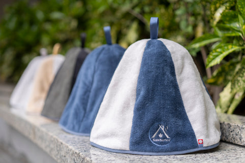 Saunarior 今治タオル サウナハット 【青×白】｜Saunarior（サウナリア）