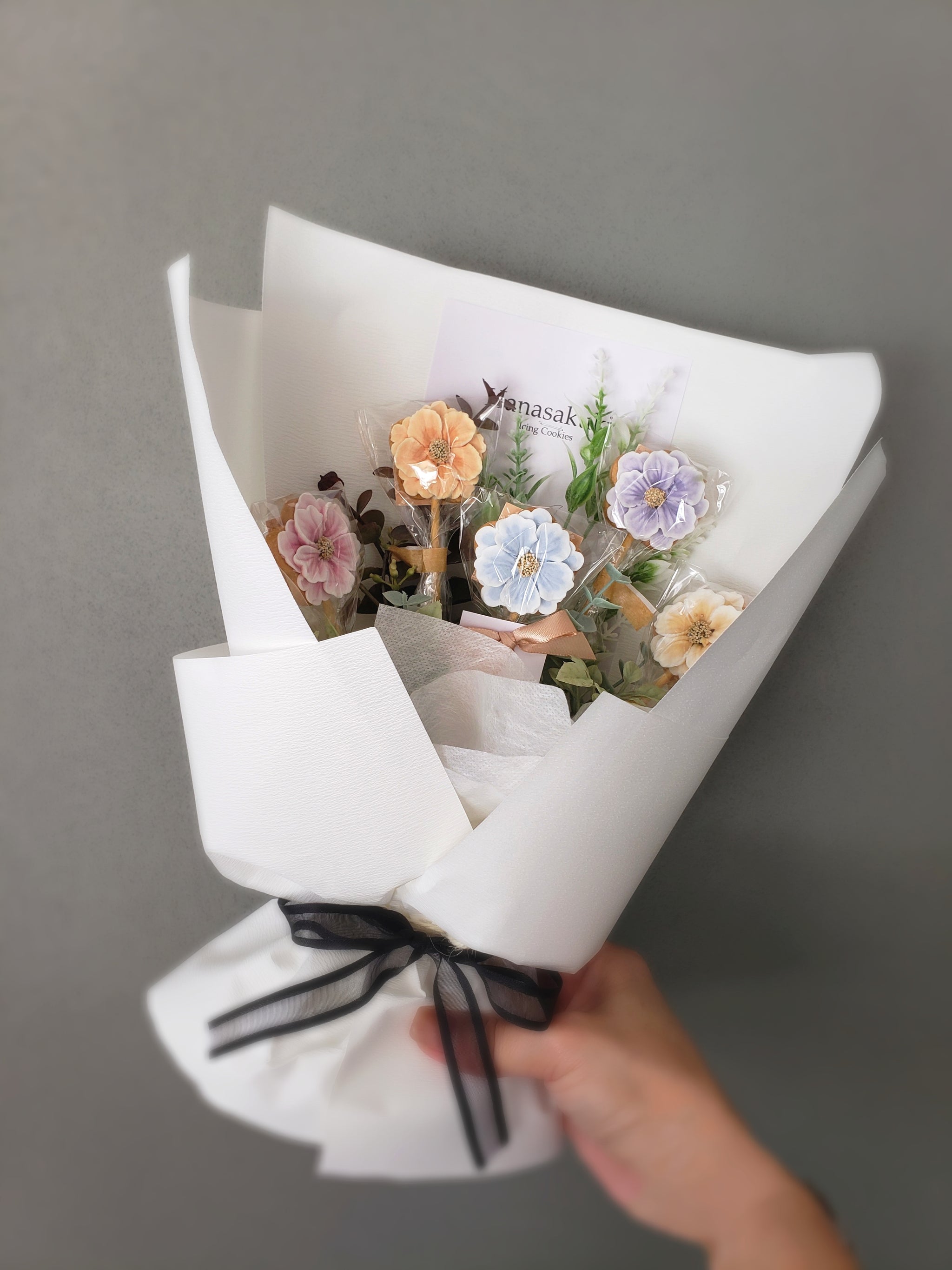 天然色素のフラワーアイシングクッキー❀クッキーブーケ(クッキーの