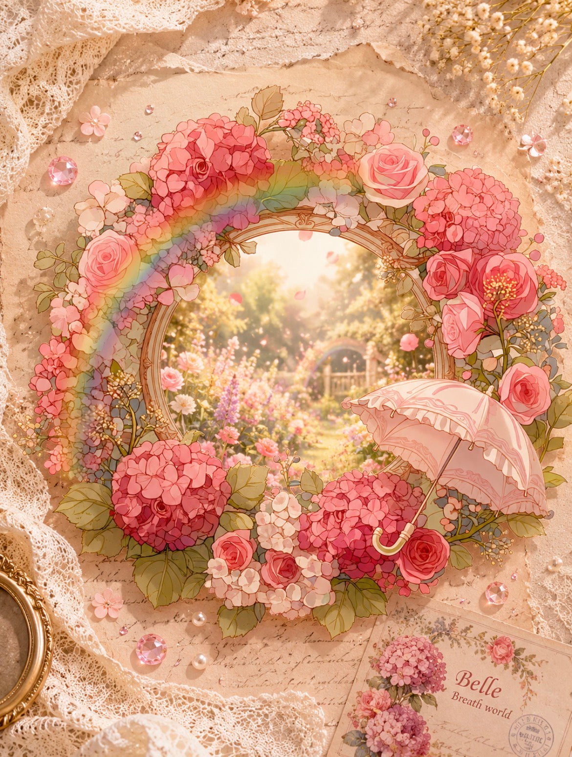 Floral Frame Hydrangea Melody｜nene_hope_heart（ネネホープハート