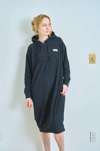 mucava 両面パイルロングフードワンピネイビー｜mucava（ムカバ）